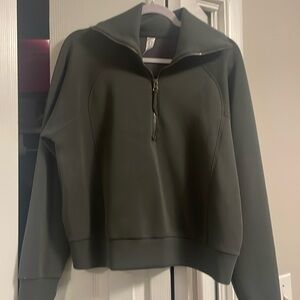 Spanx Air Essentials Half Zip size medium  Green